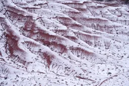 White Snow on Red Stone
