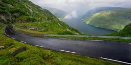 Rainbow Over the Fjord
