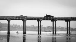 Surfing at Scripps Pier