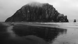 Surfers at Morro Rock